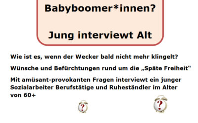 Einladung zur Veranstaltung „Wie ticken die Babyboomer?“ am Mi, den 27.11